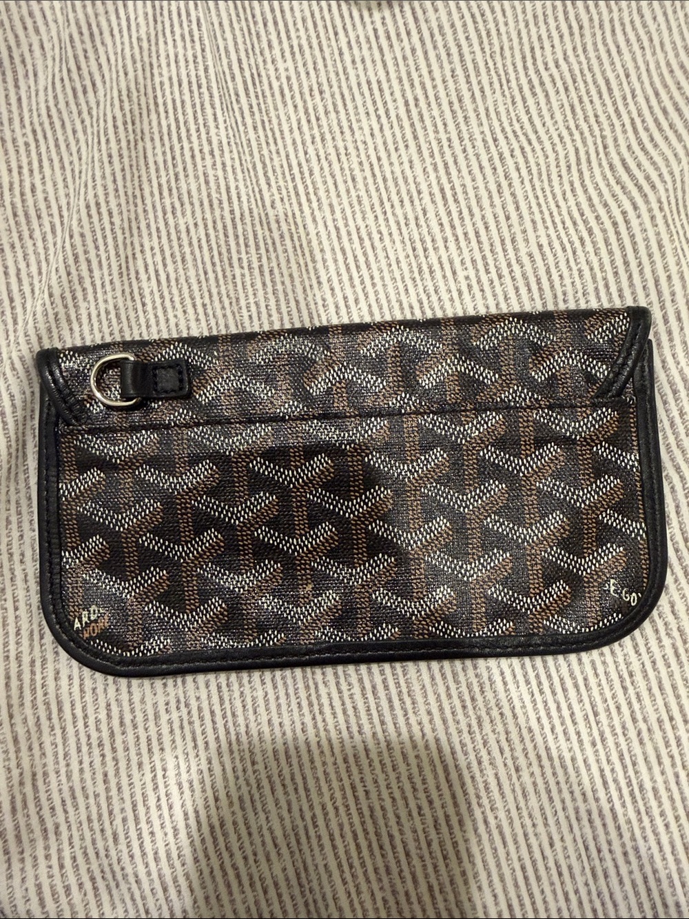 Goyard Brown and Black Chevron Foldover Wallet - Picture 4 of 4